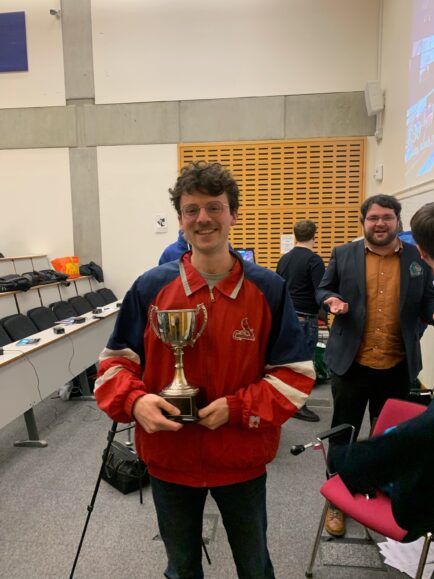 Harrison Whitaker with the trophy